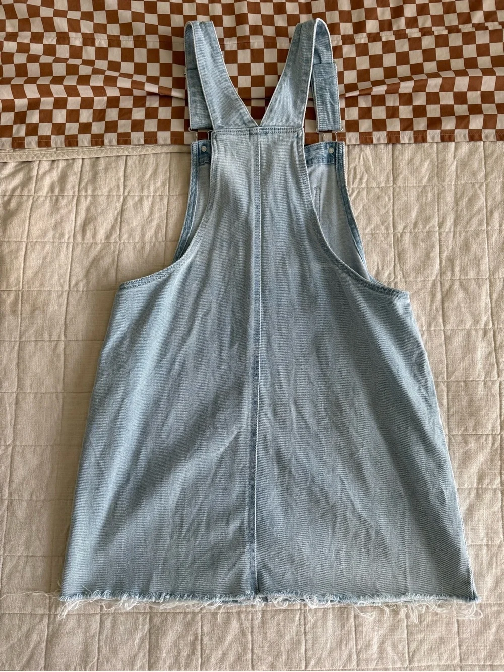 wild fable Light Blue Denim Overall Dress with Front Pocket